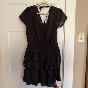 American Eagle Black Eyelet Mini Dress
